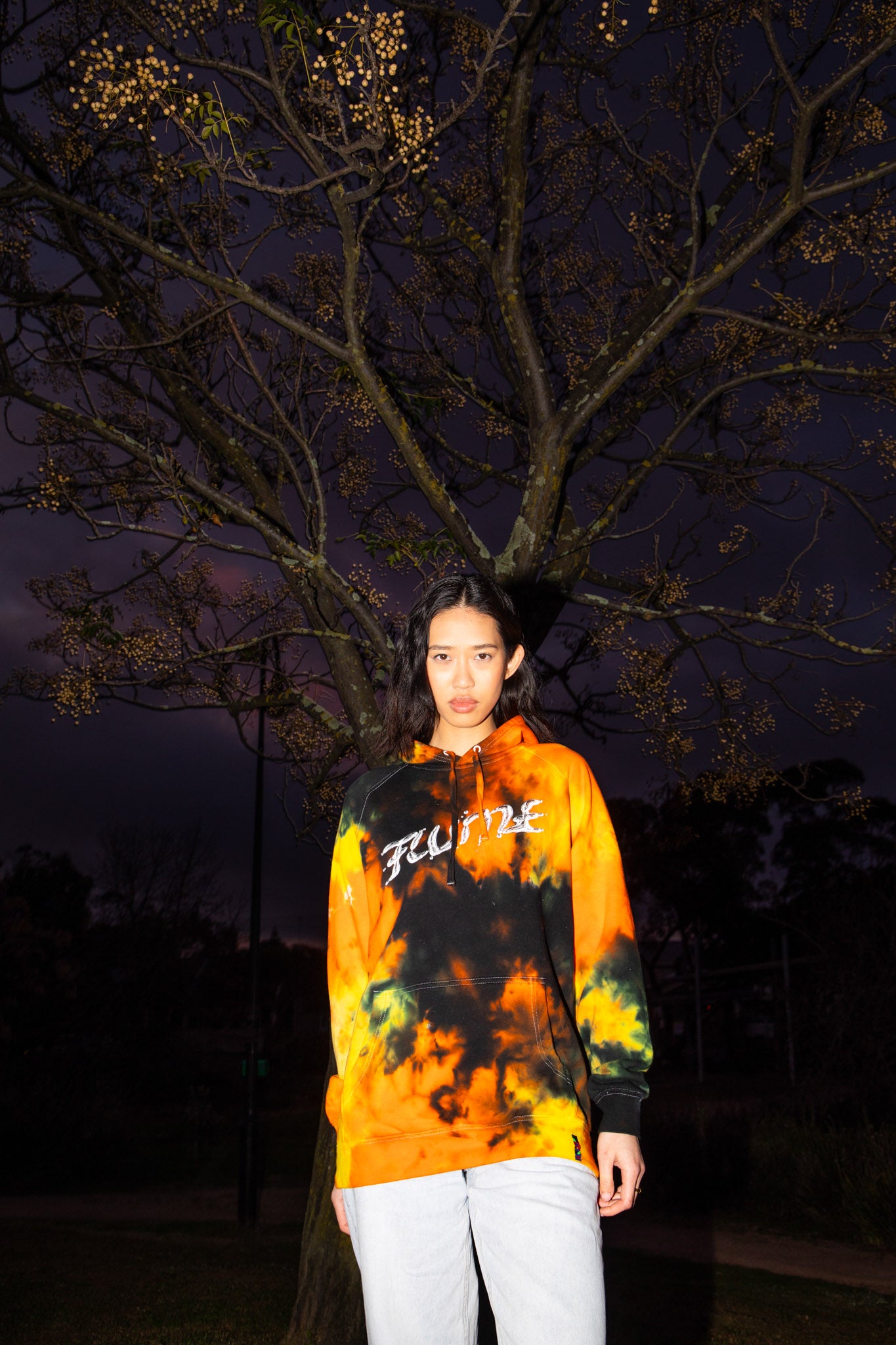 Logo (Orange Splash Tie Dye Hood)